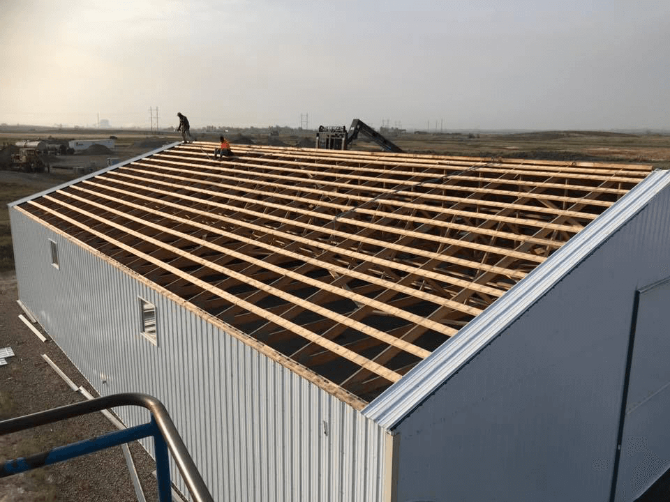 Picture of a Commercial Building Being Framed